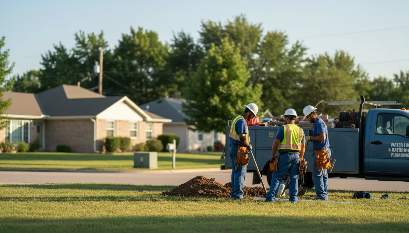 Residential water line and bathroom plumbing service in Eolia, MO